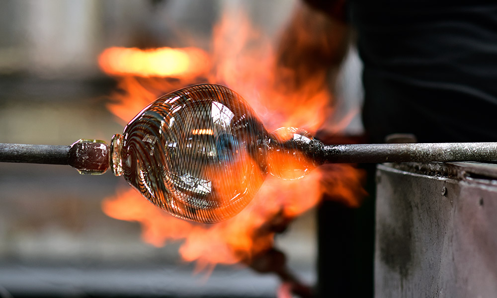 Glass blowing in Hokitika