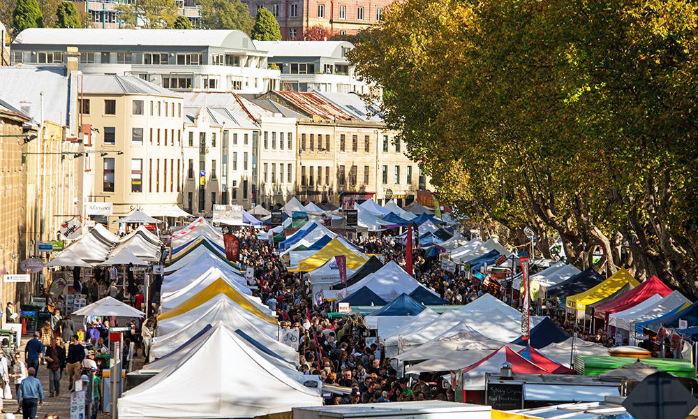 Salamanca Market. Credit: City of Hobart / Alastair Bett