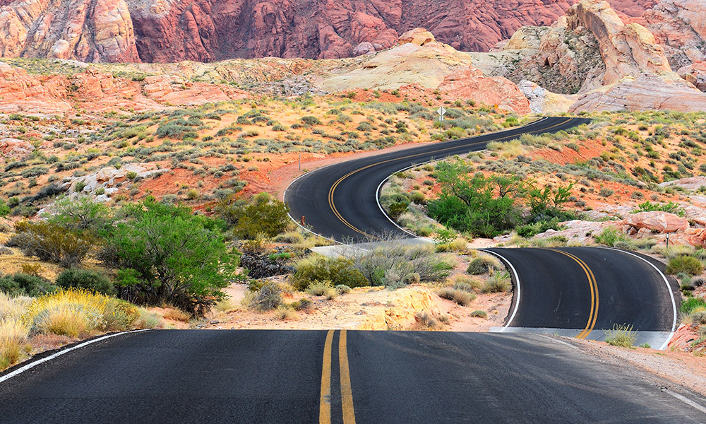 Spectacular road in Nevada