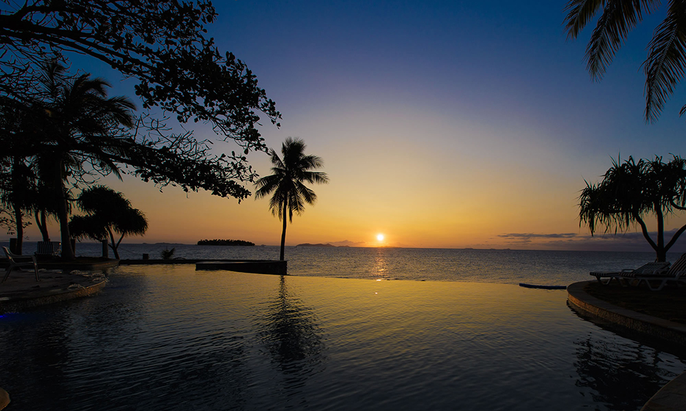 Sunset at the pool