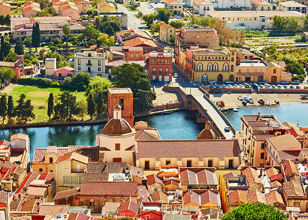 Colourful houses in Bosa village, Sardinia