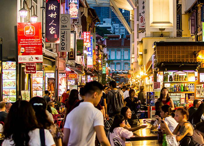 Outdoor dining in Singapore's Chinatown